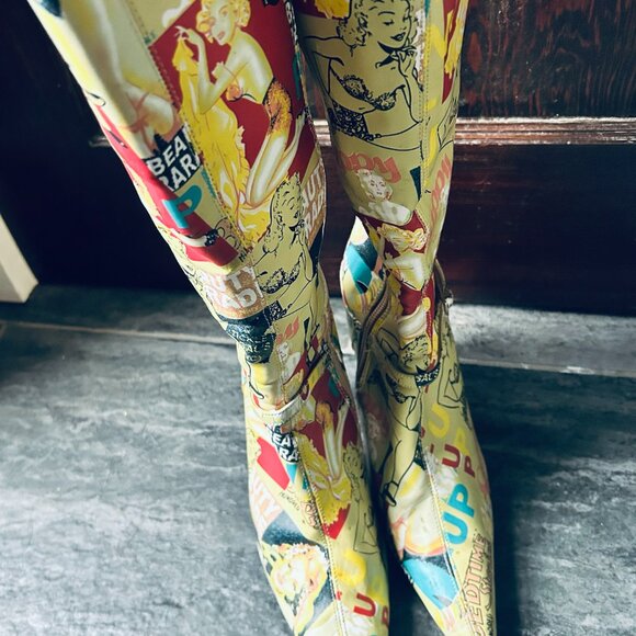 Unknown Maker - Vintage - Size 5.5 - High Heel Boots - Picture 4 of 6